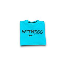 Nike LeBron James Witness Spell Out Shirt Mens Size XL Blue