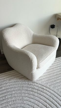 CB2 bacio cream boucle chair