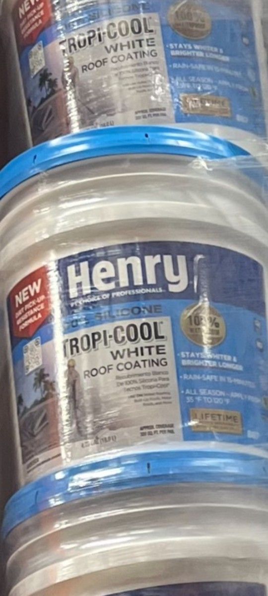Henry
887 Tropi-Cool White 100% Silicone Reflective Roof Coating 4.75 gal.