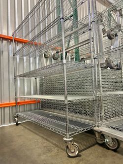 Nordsteel Heavy-Duty Chrome Wire Shelving Racks Carts NSF Approved