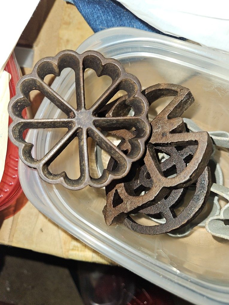 Awesome early 1900s Waffle Baxk German Cookie Do Cutters. Plus 60 70s Through 90s