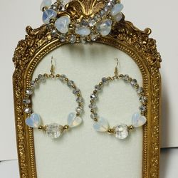 Earrings & Spring Multi-Layered Bracelet Set / Juego de Aretes con Pulsera Espiral