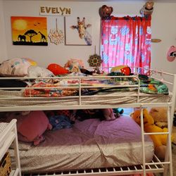 Twin Over Twin Bunkbed Color : White 