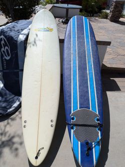 Surf boards and bag