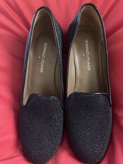 Donald J Pliner Black Loafer Shoe 6 1/2 M