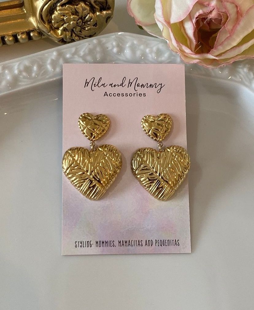 New - Double Heart Earrings