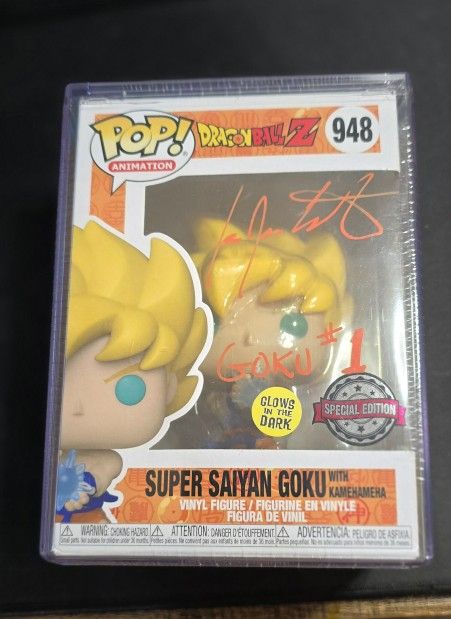Funko Pop! DBZ - Super Saiyan Goku #948 - Signed (Ian James Corlett) JSA