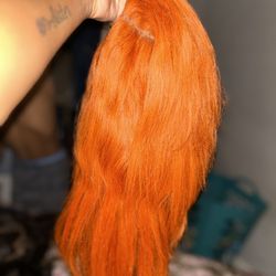 32 Inch Orange Wig 