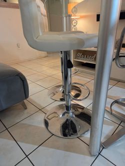 Adjustable Bar Stools with Chrome Base
