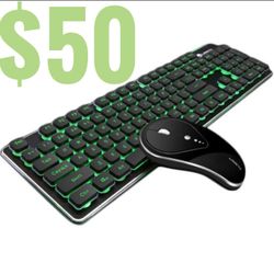 Langtu LT600 Mechanical Keyboard & Mouse Set Rechargeable 2.4GHz Wireless 104