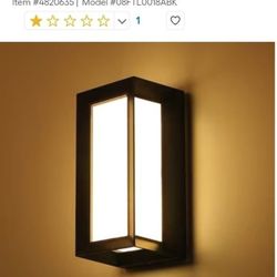 10" H MATTE BLACK LED WALL LIGHT