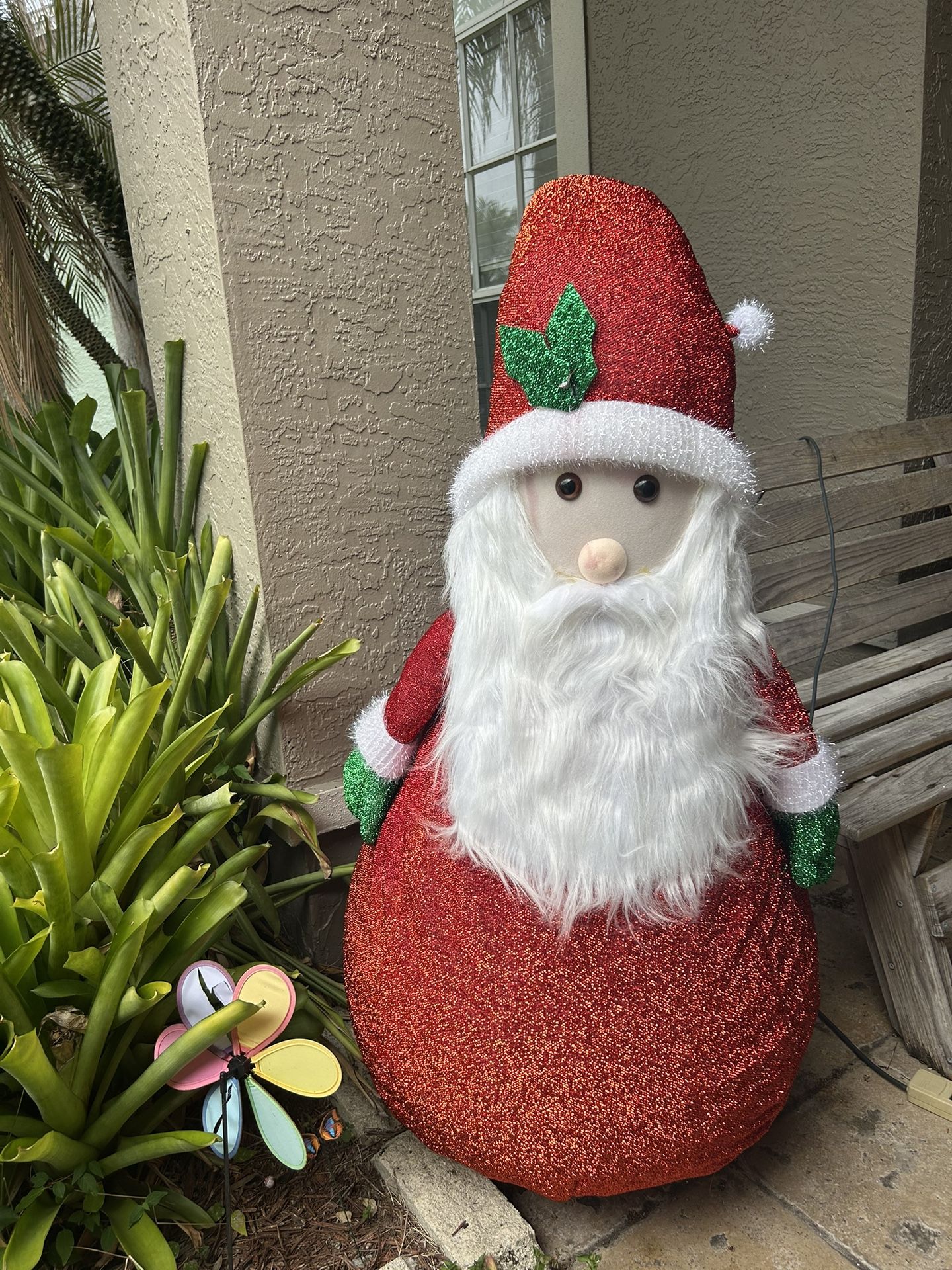 Sparkly Santa Outdoor Decoration-Light-up -4 Ft