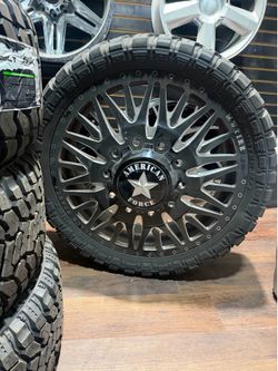 28 inch American Force Dually rims used Ford f350 f450 tires38x13.50r28 10lug wheels 8lug adapters 8x200