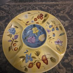 Vintage dividing serving platter 15 inch