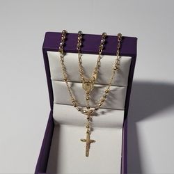 14 K GOLD  ROSARY  