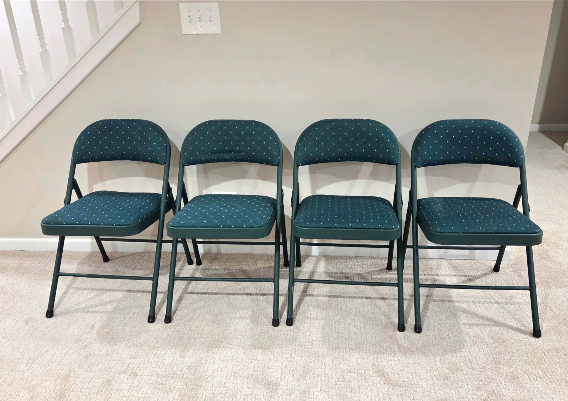 Folding chairs set of 4 Padded Upholstery Dining Kitchen