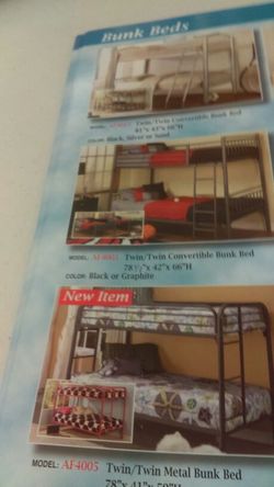 Twin/ twin convertible bunk bed $199.00
