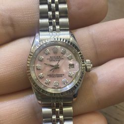 Ladies Pink Rolex Diamonds Steel Oyster Jubilee Buy Sale Trade