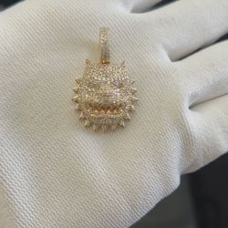 18k Gold Diamond American Bully Pendant