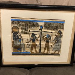 Framed Egyptian Art On Papyrus