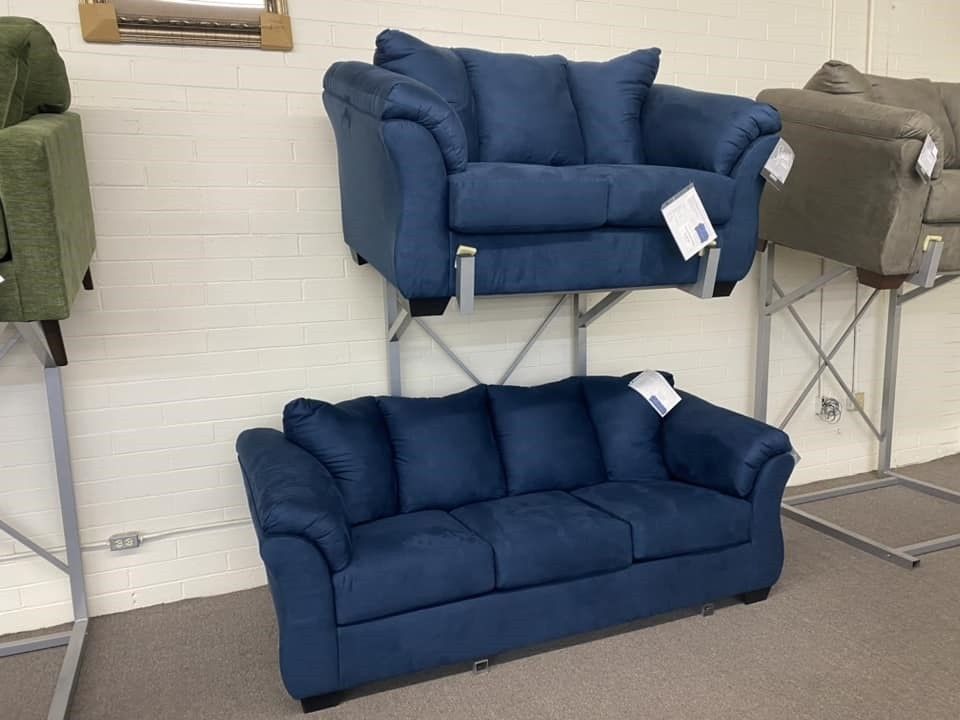 Darcy Blue Living Room Set ▪️# Sofa # Loveseat # Couch # Living Room Set Options Available