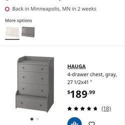 Brand new Ikea bedframe with mattress and  dresser set .