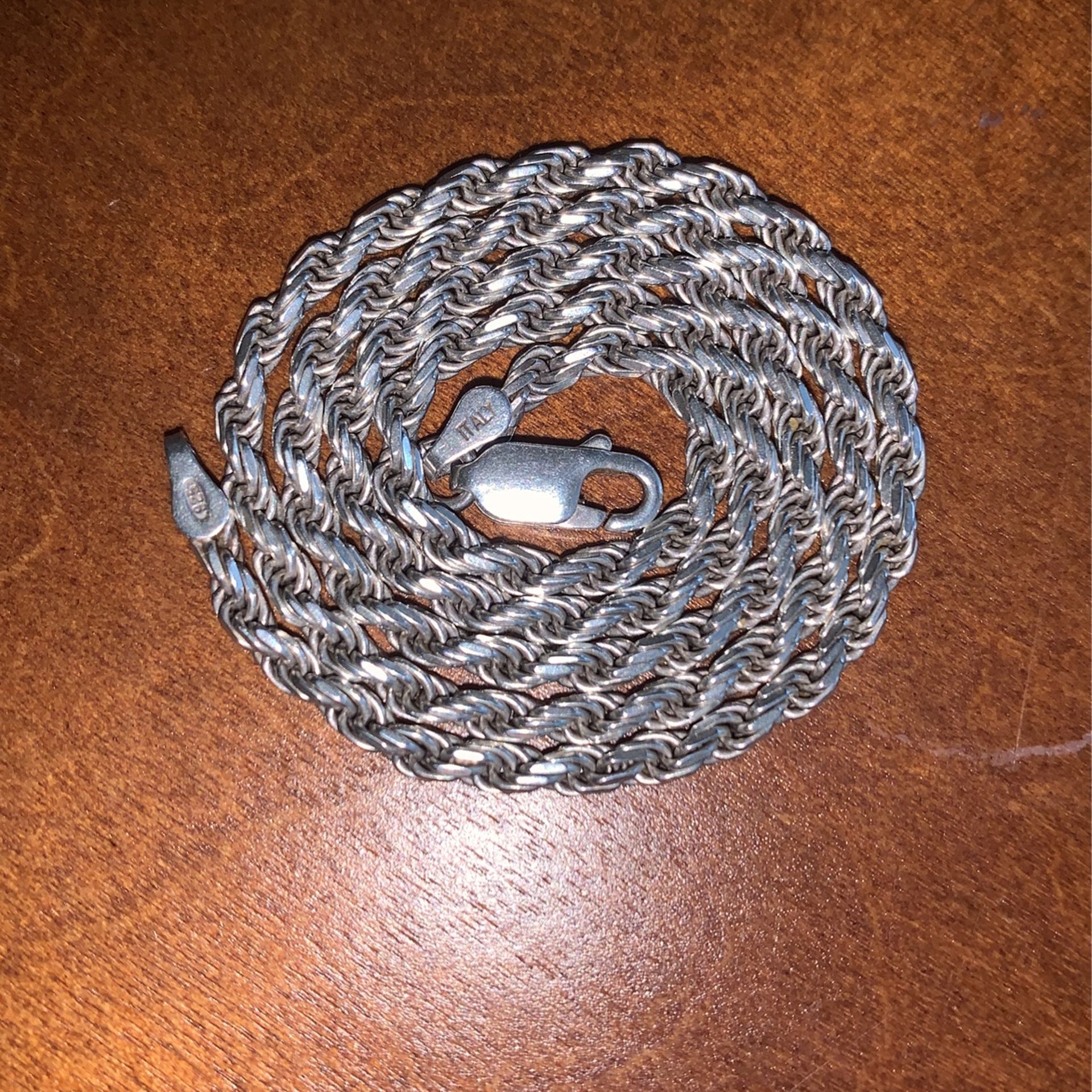 16 Inch Sterling Silver Rope Chain