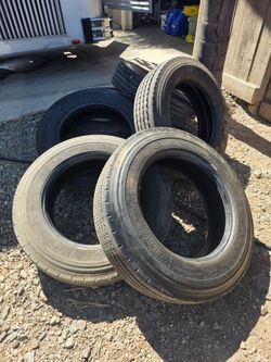 4 Old Used 245-75-22.5 Toyo Tires 245/75 R22.5 Inch Tire Load G 14 Ply 245/75/22.5 FREE Same Day Pick Up Inland Empire Locations