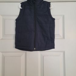 Barely Worn Navy Blue Winter Zip-Up Vest (Size 3T) 