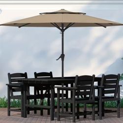 HDPE Outdoor Dining Table Set Patio Furniture