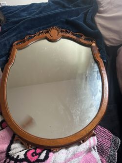 Antique Wood Mirror 