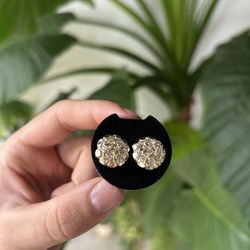 10k diamond nugget earrings