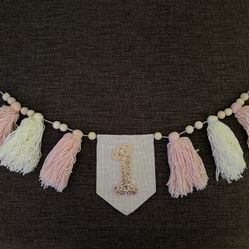 Baby Girls 1st Birthday Banner 