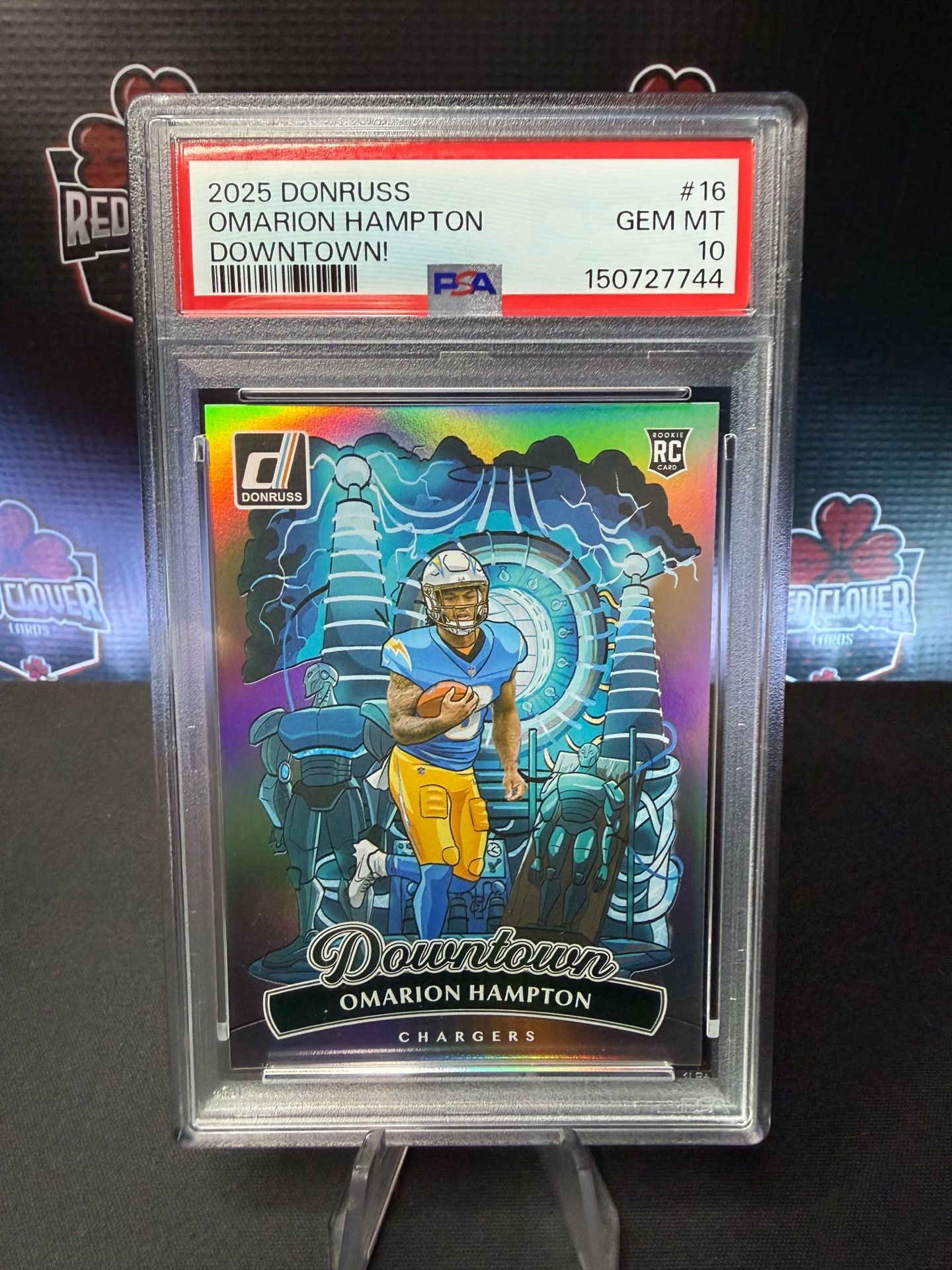 2025 Donruss Downtown Omarion Hampton RC PSA 10 Chargers Rookie SSP Case Hit