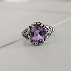 Vintage Designer Kabana Cubic Zirconia Sterling Silver Ring