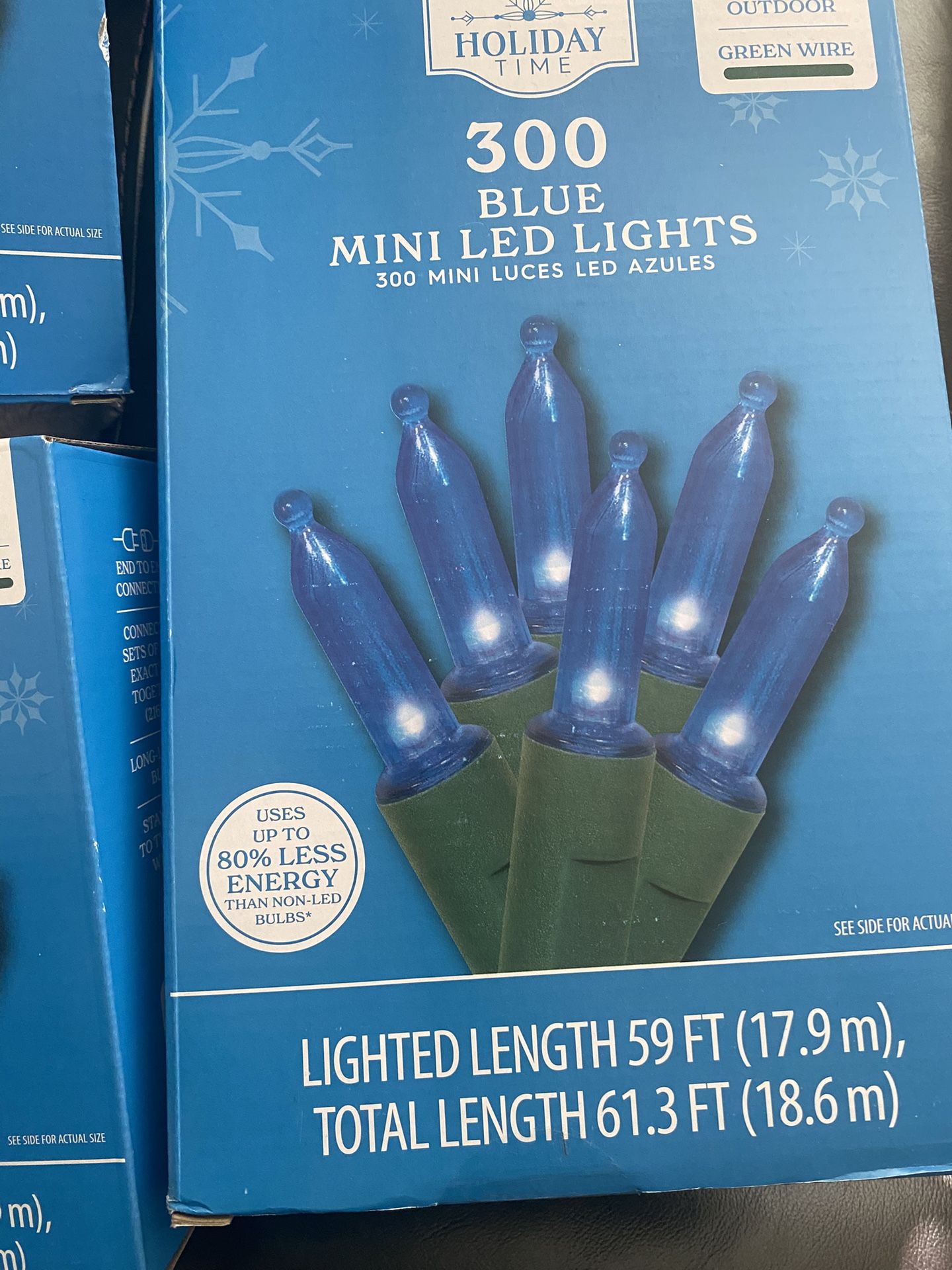 Holiday time blue mini LED lights