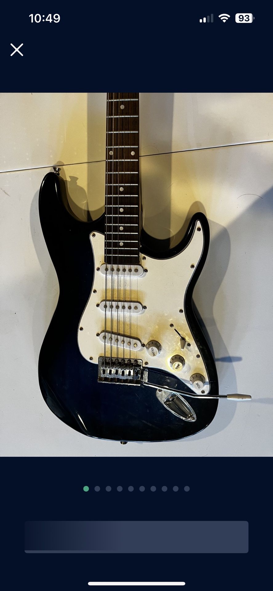 Blue Six String Electric Guitar-including AMP, Cord And Strap For Guitar