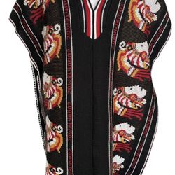 Cuauhtémoc Aztec Emperor Of Tenochtitlan 36” Long 29” Across Black Poncho Small
