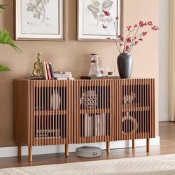 Modern Solid Wood Storage Cabinet with Open Shelves, Large Capacity Organizer for Living Room or Bedroom - wooden