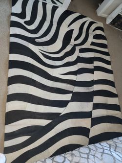 Zebra Cowhide Rug From Costco Black/white