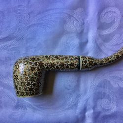 Collecter Art- Original Vintage  Khatamkari Pipe Handgrafted In Esfahan.  At Least 50 Years Old. New Excellent Condition.