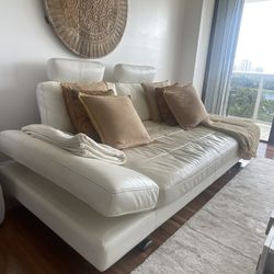 Modern White Leather Sofa – Stylish & Comfortable