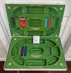 Tripoley Game Chips and Plastic Board plus Cards (NEW) COMPLETE Just $5