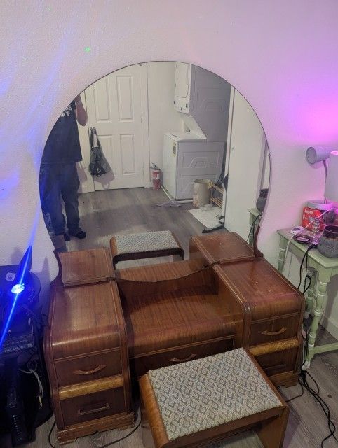 Vintage Antique Furniture And Mirror