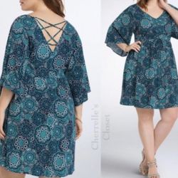 TORRID GEO PRINT LATTICE BACK DRESS Size 2 