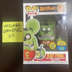 Funko Pop! Icons Rat Fink #15 SDCC 2019 Toy Tokyo Exclusive GITD W Protector