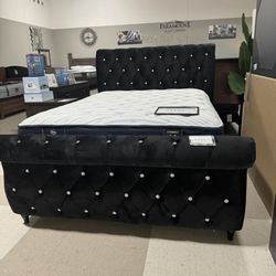 [OM] 🟪 Only $45 initial then take it home 🏡 Brand New Noella Queen Bed Frame Tufted Bed