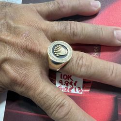 10K Solid Gold Ring CUBIC ZIRCONIUM STONES For Wedding 9.8Gr Size 13