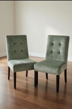 Set of 2 Velvet Sage green accent chairs