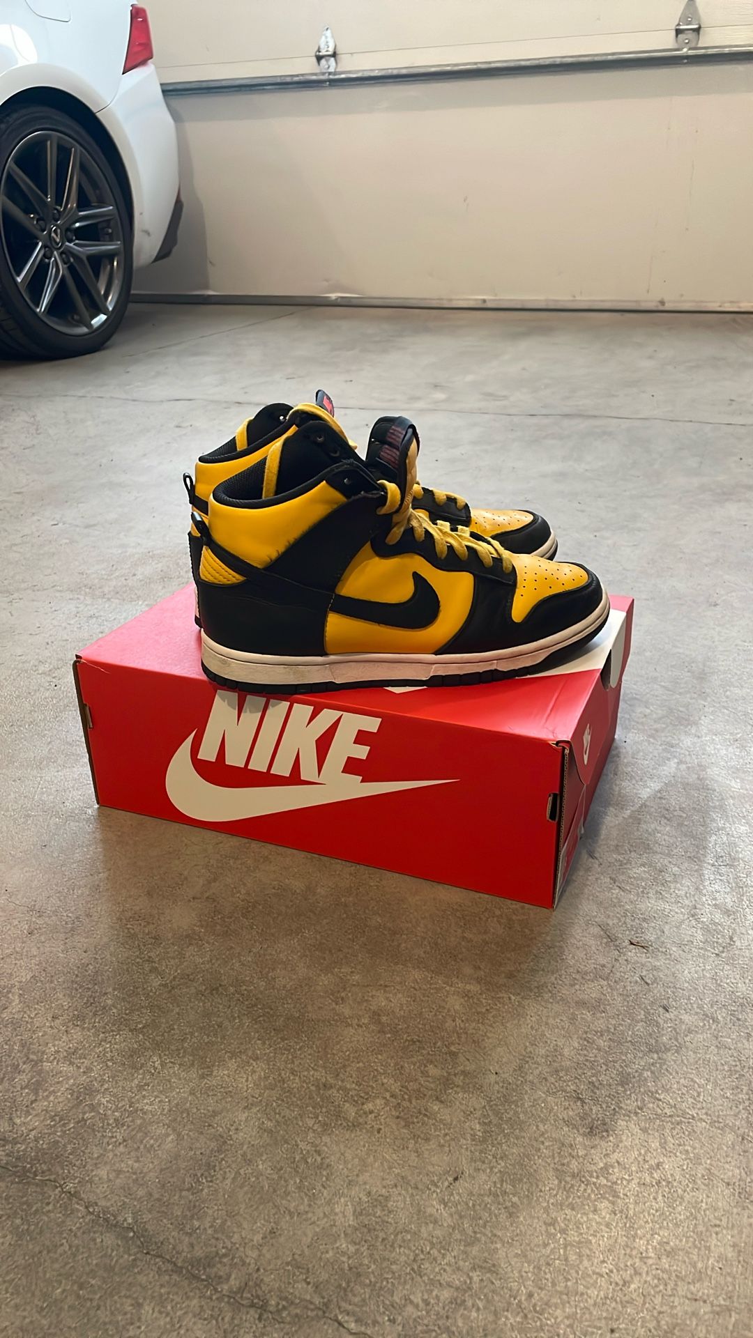 Nike, dunk High Retro, university Gold/black-white, 8